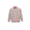 Winter Factory Price New Design Girl Sweater High Neck Fuzzy Character Striped Girls Sweaters Kids